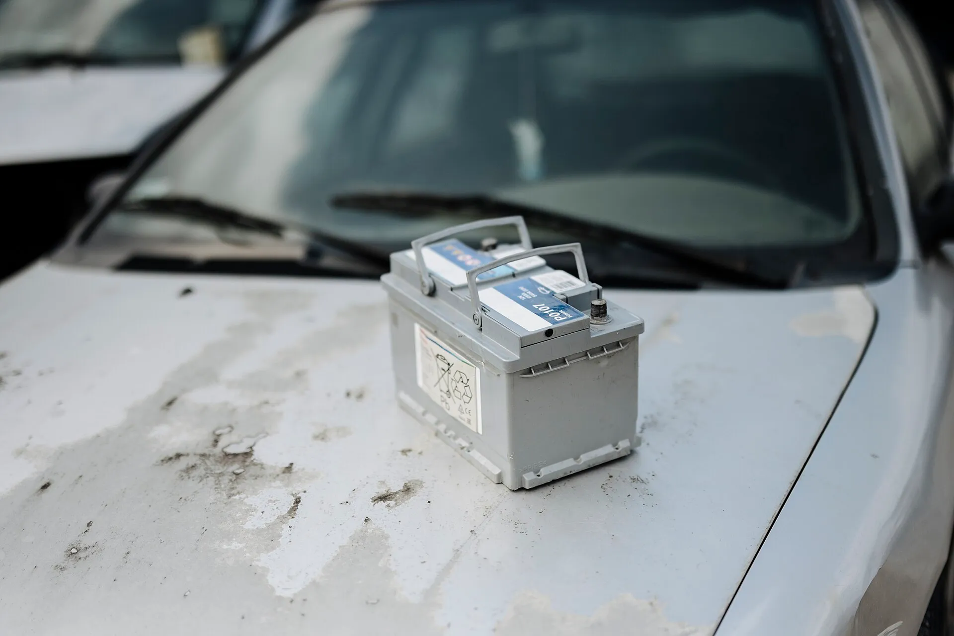 car battery under the hood